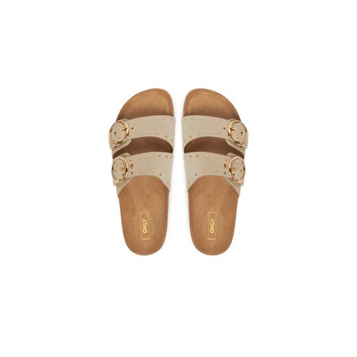 Klapki ONLY Shoes Onlmaxi-15 Pu Studs Buckle 15341190 Écru Only Shoes 37 eobuwie.pl