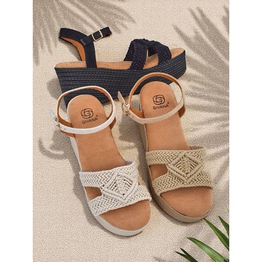 Royalfashion Damskie sandały na koturnie plecione Sunny Day ze sklepu royalfashion.pl w kategorii Sandały damskie - zdjęcie 181908574