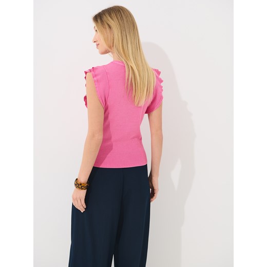 Mohito - Bluzka z falbaną - mocny różowy Mohito XL Mohito