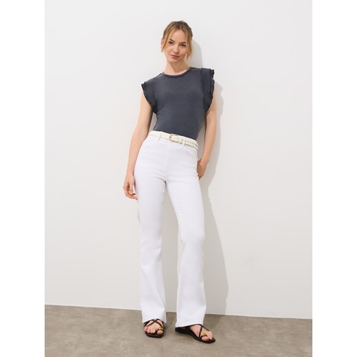 Mohito - Szara bluzka z falbaną - szary Mohito XS Mohito