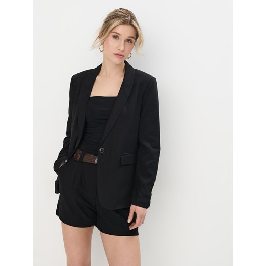 Mohito - Czarna marynarka z wiskozy i lnu - czarny Mohito 40 Mohito