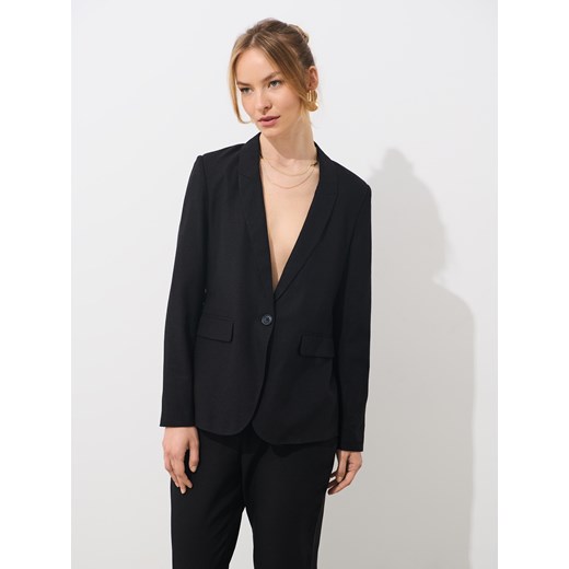 Mohito - Czarna marynarka z wiskozy i lnu - czarny Mohito 38 Mohito