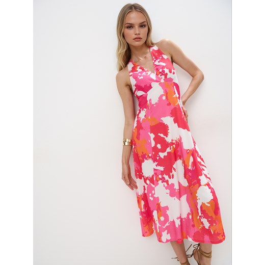 Mohito - Sukienka midi - fuksjowy Mohito XS Mohito