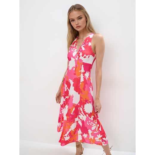 Mohito - Sukienka midi - fuksjowy Mohito XXS Mohito