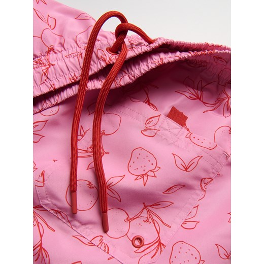 Reserved - Szorty plażowe ze wzorem - różowy Reserved M Reserved