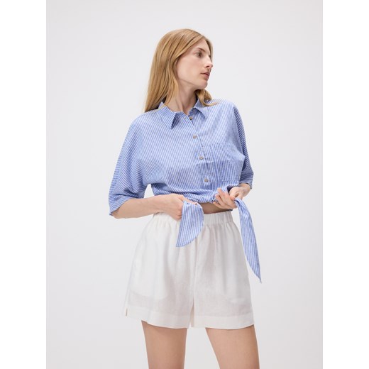 Reserved - Lniane szorty - biały Reserved L Reserved