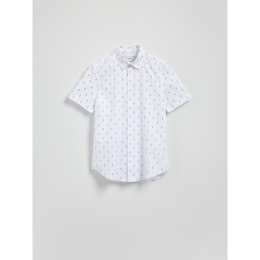 Reserved - Bawełniana koszula slim fit - granatowy ze sklepu Reserved w kategorii Koszule męskie - zdjęcie 181913364