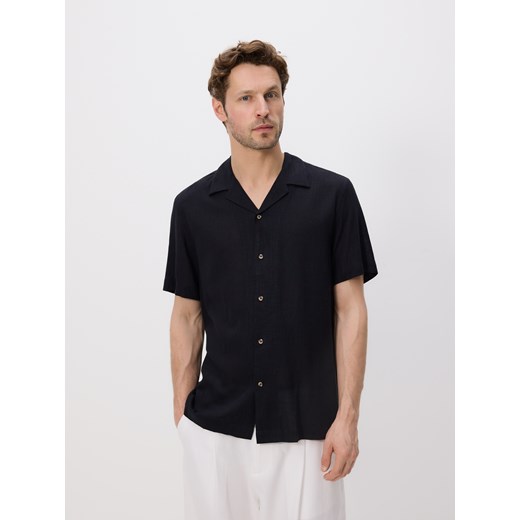 Reserved - Koszula z domieszką lnu - czarny Reserved XL Reserved