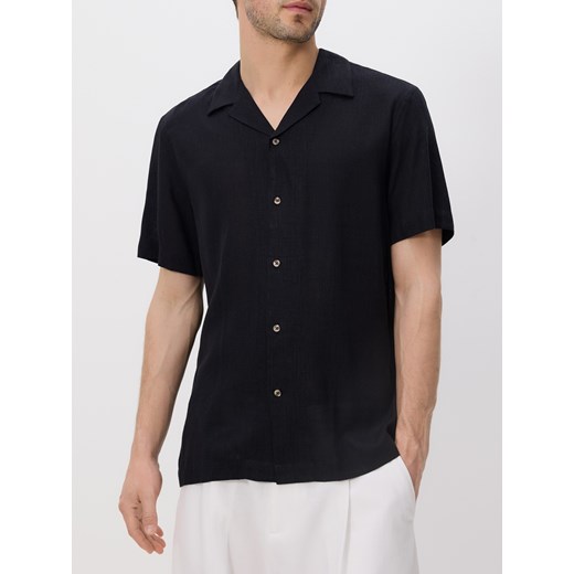 Reserved - Koszula z domieszką lnu - czarny Reserved L Reserved