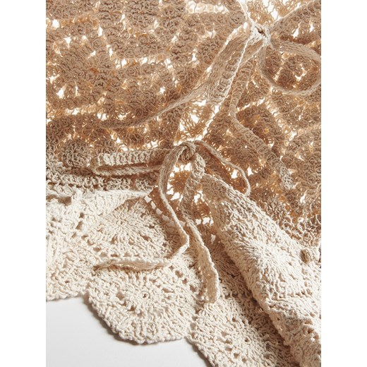 Reserved - Crochetowa kamizelka - kremowy Reserved L Reserved