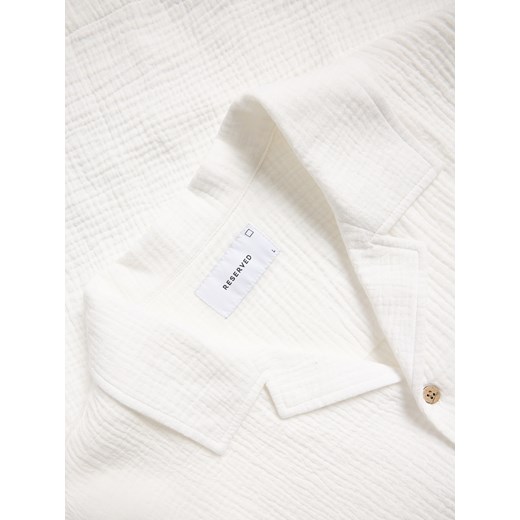 Reserved - Koszula regular z bawełny - biały Reserved L Reserved