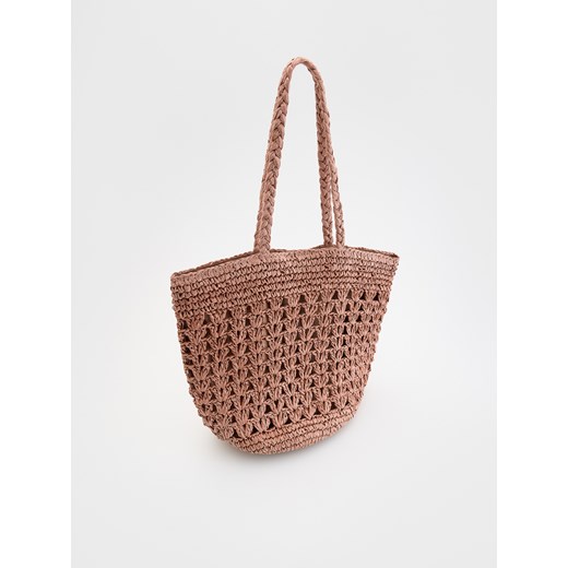Reserved - Pleciona torebka shopper - brudny róż Reserved ONE SIZE Reserved