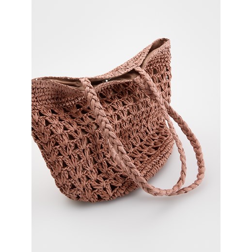 Reserved - Pleciona torebka shopper - brudny róż Reserved ONE SIZE Reserved