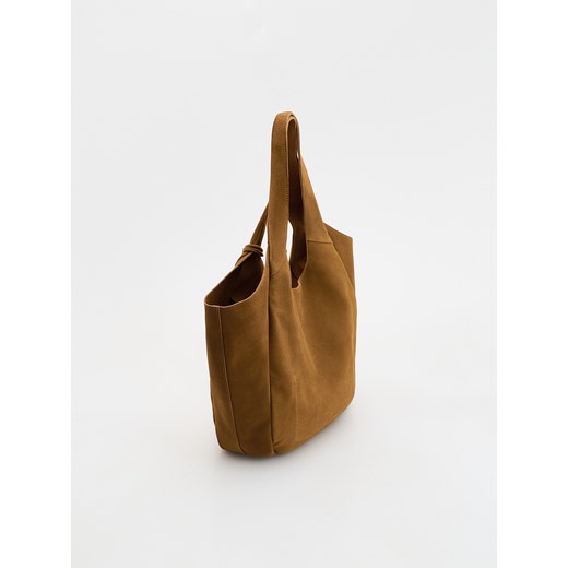 Reserved - Zamszowa torebka shopper z zawieszką - brązowy Reserved ONE SIZE Reserved