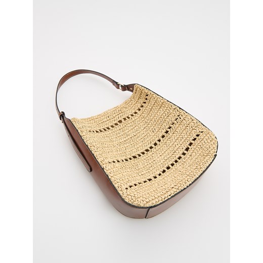 Reserved - Pleciona torebka hobo - brązowy Reserved ONE SIZE Reserved
