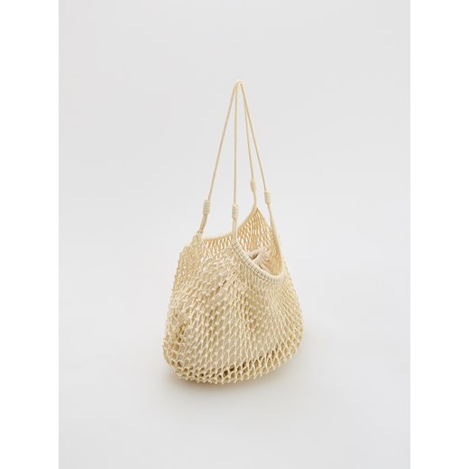 Reserved - Pleciona torebka - złamana biel Reserved ONE SIZE Reserved