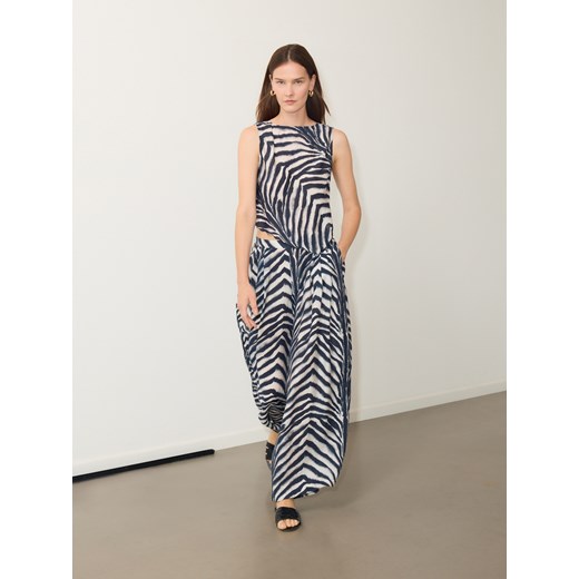 Reserved - Asymetryczny top z modalem - wielobarwny Reserved S Reserved