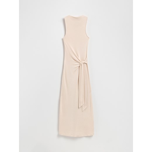 Reserved - Sukienka z wiązaniem - kremowy Reserved S Reserved