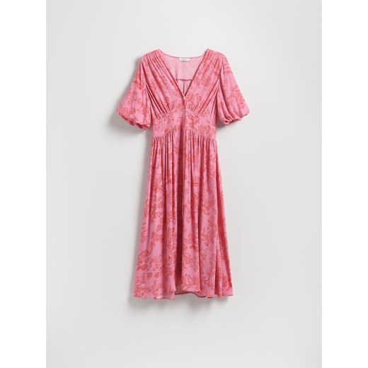 Reserved - Sukienka z wiskozy - różowy Reserved L Reserved