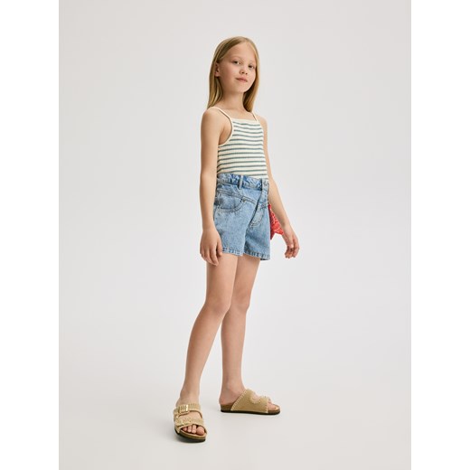 Reserved - Top w paski - jasnoturkusowy Reserved 146 (10 lat) Reserved