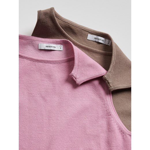 Reserved - Luźna bluzka z wiskozą - jasnofioletowy Reserved S Reserved