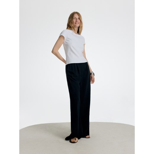 Reserved - T-shirt z bawełny merceryzowanej - biały Reserved XL Reserved