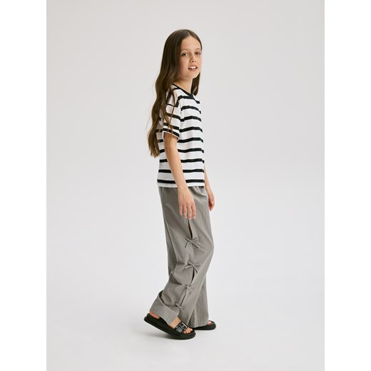 Reserved - Spodnie z wiązaniem na nogawkach - ciemnoszary Reserved 116 (5-6 lat) Reserved