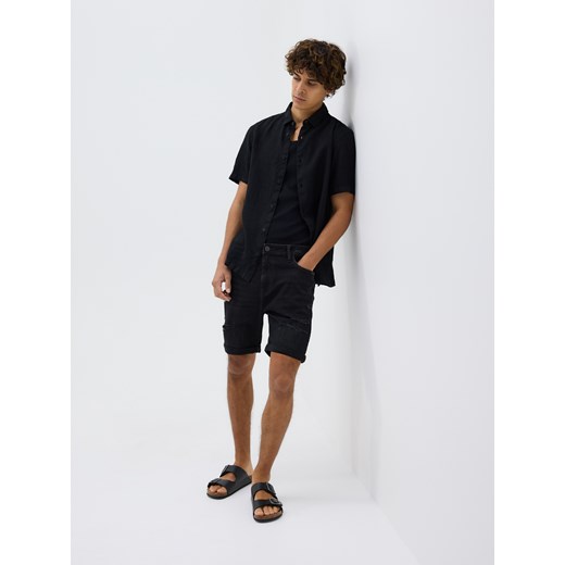 Reserved - Jeansowe szorty slim fit - szary ze sklepu Reserved w kategorii Spodenki męskie - zdjęcie 181917453