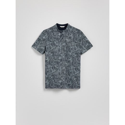 Reserved - Koszulka polo regular ze wzorem - granatowy Reserved S Reserved