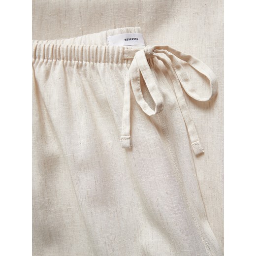 Reserved - Spodnie piżamowe z dodatkiem lnu - beżowy Reserved M Reserved