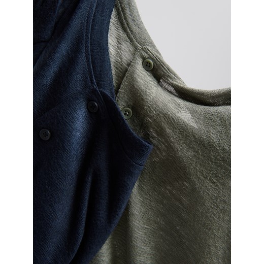 Reserved - T-shirt henley regular fit - granatowy Reserved XL Reserved