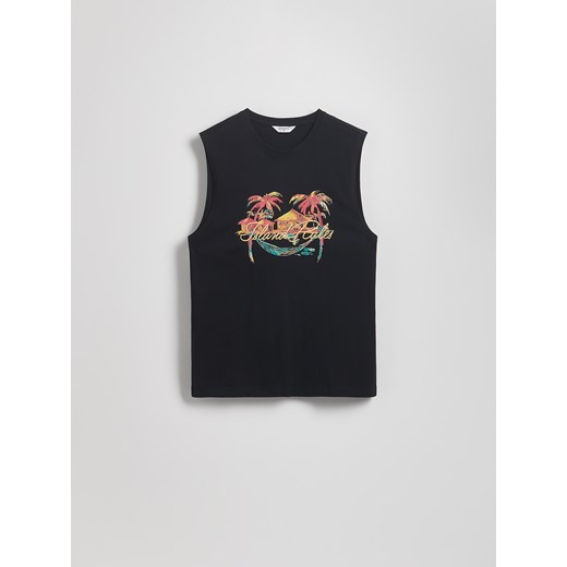 Reserved - Bawełniany tank top - czarny ze sklepu Reserved w kategorii T-shirty męskie - zdjęcie 181918622