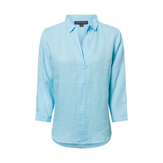 Franco Callegari Damska bluzka lniana Kobiety len niebieski jednolity ze sklepu vangraaf w kategorii Bluzki damskie - zdjęcie 181919591
