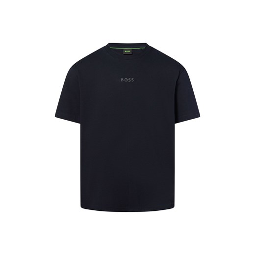 BOSS Green Koszulka męska - Tee Mężczyźni Bawełna granatowy jednolity ze sklepu vangraaf w kategorii T-shirty męskie - zdjęcie 181919593