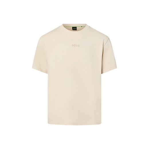 BOSS Green Koszulka męska - Tee Mężczyźni Bawełna beżowy jednolity ze sklepu vangraaf w kategorii T-shirty męskie - zdjęcie 181919594