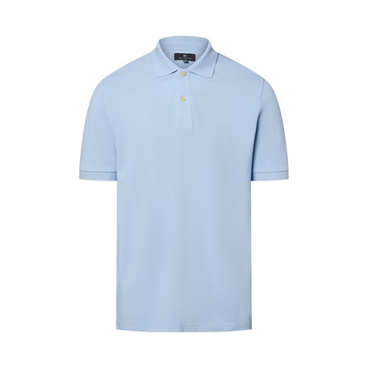 Nils Sundström Męska koszulka polo Mężczyźni Bawełna jasnoniebieski jednolity ze sklepu vangraaf w kategorii T-shirty męskie - zdjęcie 181919622