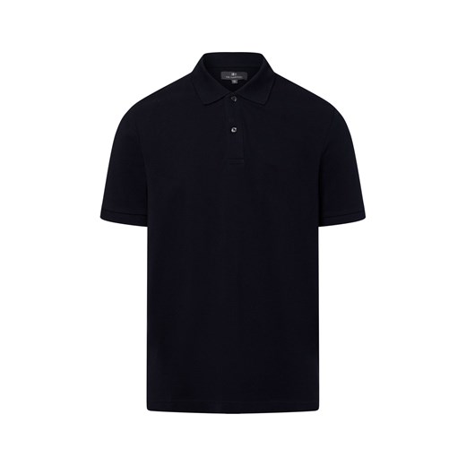 Nils Sundström Męska koszulka polo Mężczyźni Bawełna granatowy jednolity ze sklepu vangraaf w kategorii T-shirty męskie - zdjęcie 181919624