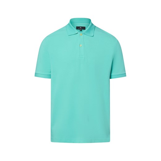Nils Sundström Męska koszulka polo Mężczyźni Bawełna turkusowy jednolity ze sklepu vangraaf w kategorii T-shirty męskie - zdjęcie 181919630