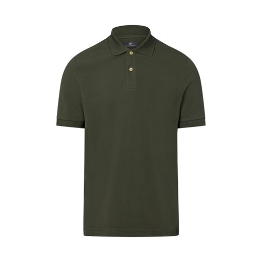 Nils Sundström Męska koszulka polo Mężczyźni Bawełna oliwkowy jednolity ze sklepu vangraaf w kategorii T-shirty męskie - zdjęcie 181919634