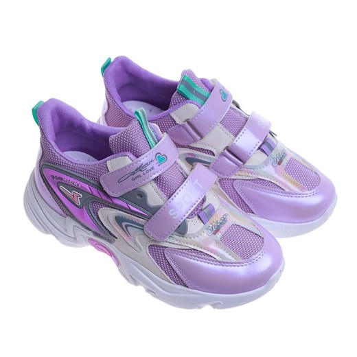 Fioletowe dziewczęce buty sneakersy /A1-2 17621 T203/ Pantofelek24 34 Pantofelek24.pl