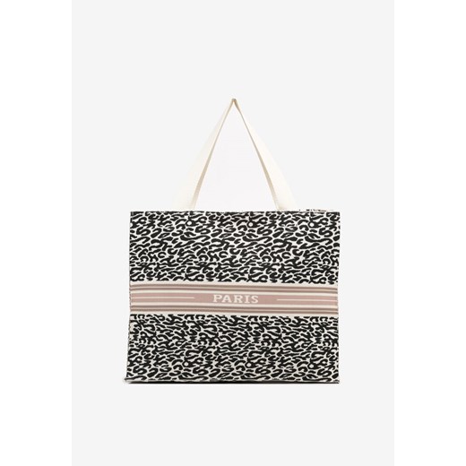 Czarna Prostokątna Torebka Shopperka z Zapięciem na Suwak Salaniela ze sklepu born2be.pl w kategorii Torby Shopper bag - zdjęcie 181922351