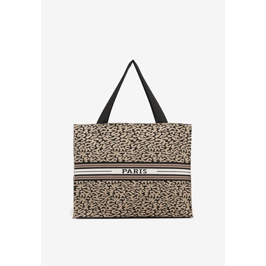 Brązowa Prostokątna Torebka Shopperka z Zapięciem na Suwak Salaniela ze sklepu born2be.pl w kategorii Torby Shopper bag - zdjęcie 181922354