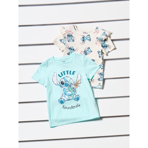 Sinsay - Koszulki 2 pack Stitch - błękitny Sinsay 122 (6-7 l) Sinsay