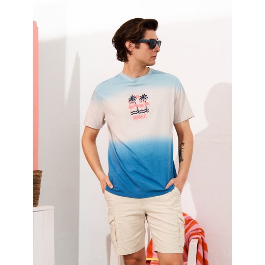 Sinsay - Koszulka ombre - kremowy Sinsay 3XL Sinsay