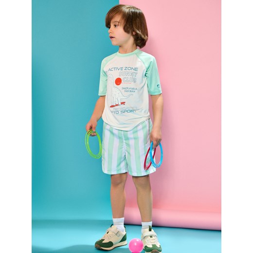 Sinsay - Szorty z tkaniny szybkoschnącej Active - zielony Sinsay 134 (8-9 l) Sinsay