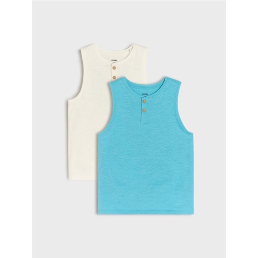 Sinsay - Koszulki bez rękawów 2 pack - niebieski ze sklepu Sinsay w kategorii T-shirty chłopięce - zdjęcie 181929442