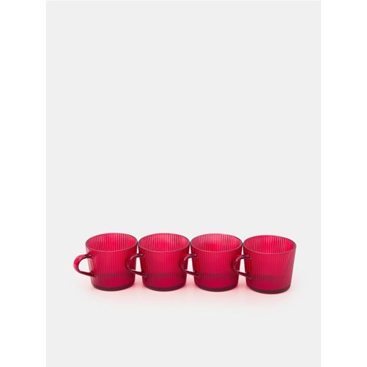Sinsay - Kubki z ryflowanymi ściankami 4 pack - czerwony ze sklepu Sinsay w kategorii Kubki - zdjęcie 181929524