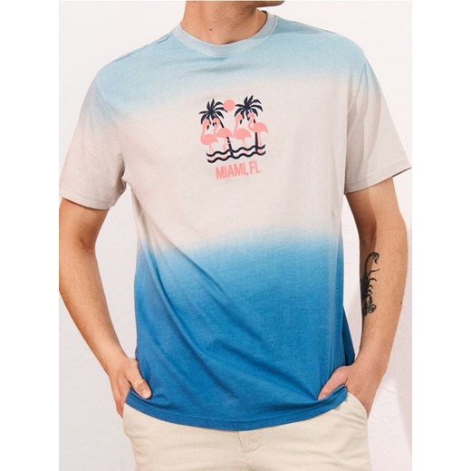 Sinsay - Koszulka ombre - kremowy ze sklepu Sinsay w kategorii T-shirty męskie - zdjęcie 181930083