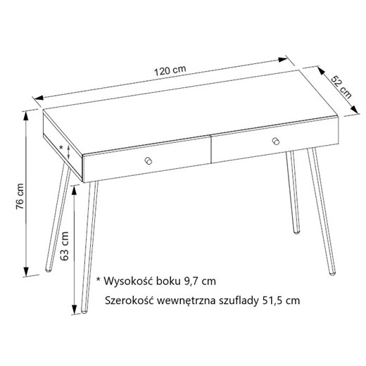 Skandynawskie biurko z szufladami dąb craft Erosa 6X Elior One Size okazyjna cena Edinos.pl