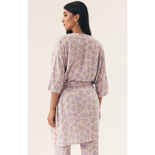 Henderson bawełniany szlafrok damski Nadar 42663-50X, Kolor morelowo-niebieski, Rozmiar L/XL, Henderson ze sklepu Intymna w kategorii Szlafroki damskie - zdjęcie 181931891